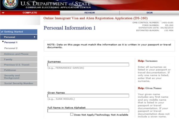 Đơn DS-260 trong hồ sơ xin visa đi Mỹ
